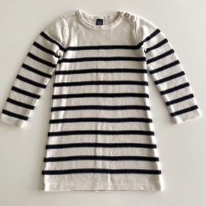Gap Girls Knitted Warm Dress Black White Stripes
